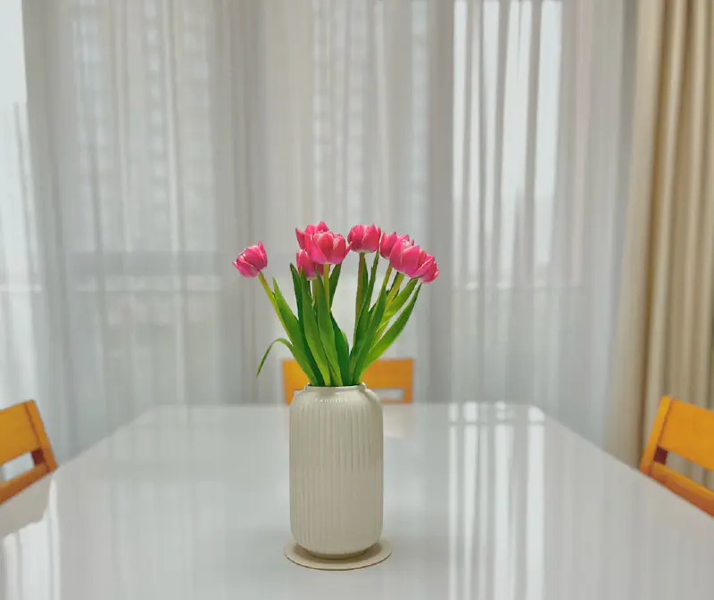 Bình hoa cẩm tú cầu giả xanh pastel